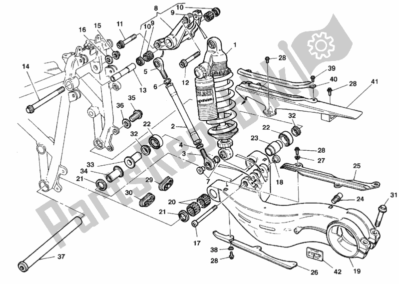 Tutte le parti per il Ammortizzatore Posteriore del Ducati Superbike 748 R 1999